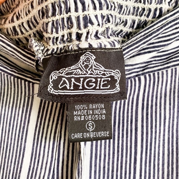 Angie Navy Striped Wide Leg Beach Pants - Picture 7 of 7